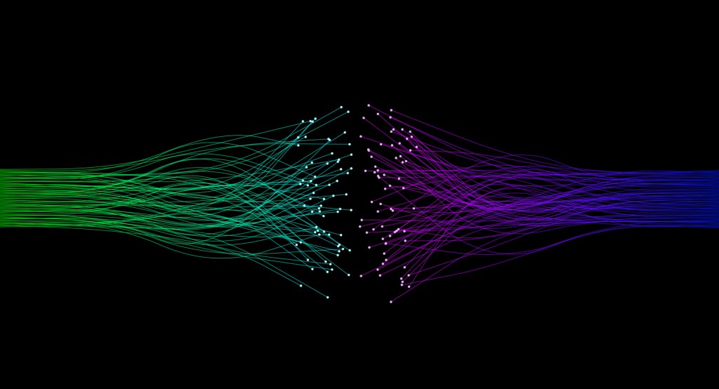 Connecting - blue - green communication fibers