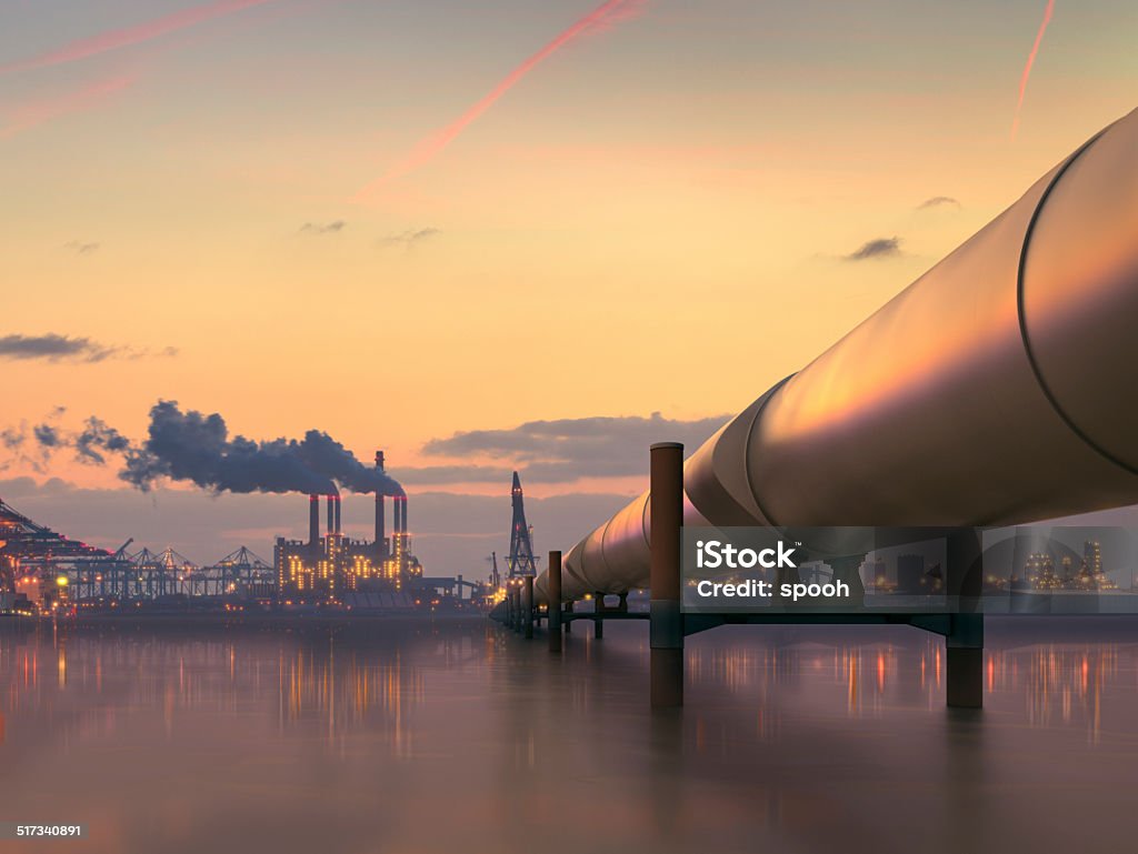 Pipeline in industrial district